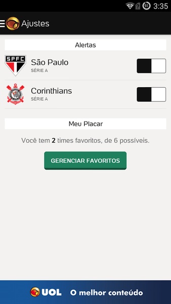 Placar UOL - Preview 3