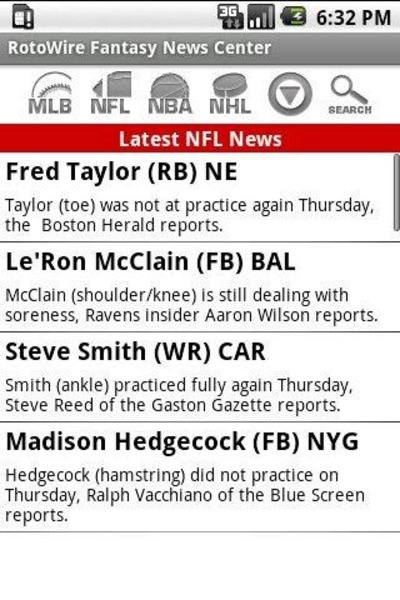 RotoWire Fantasy News Center - Preview 2