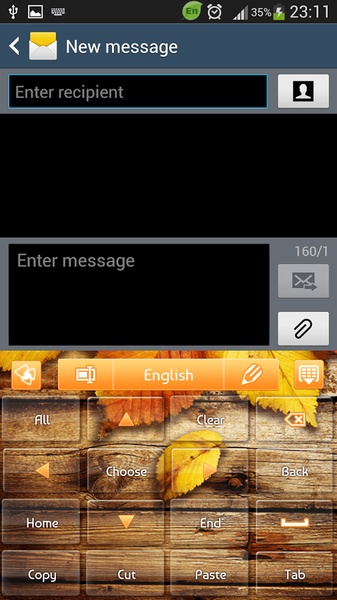 GO Keyboard Orange Autumn Theme - Preview 6