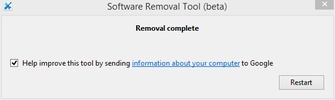 Google Software removal tool screenshot 1