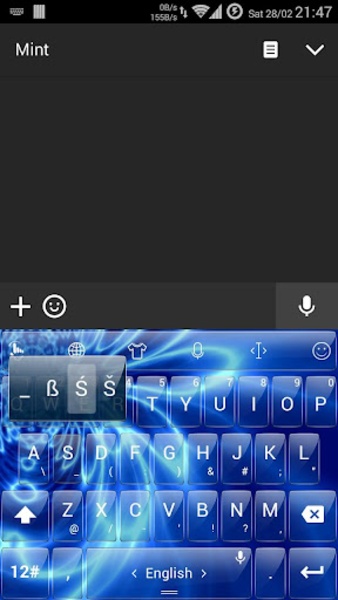 Theme x TouchPal Glass Blue Wave - Preview 3