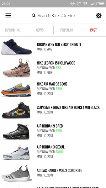 Kicksonfire release store dates 2018