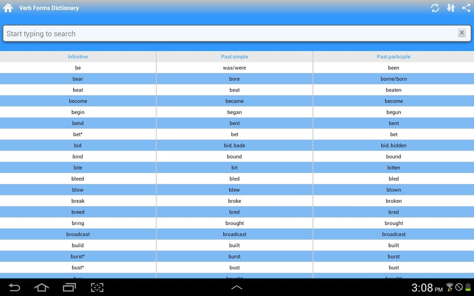 Verb Forms Dictionary - Preview 2