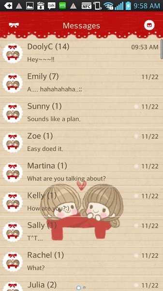 GO SMS Dasom love Theme - Preview 4