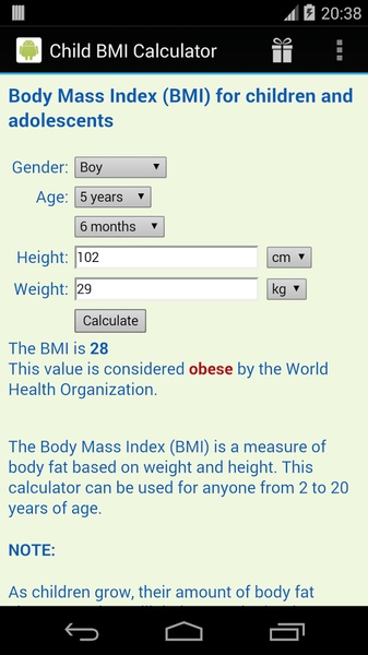 Child BMI Calculator - Preview 1