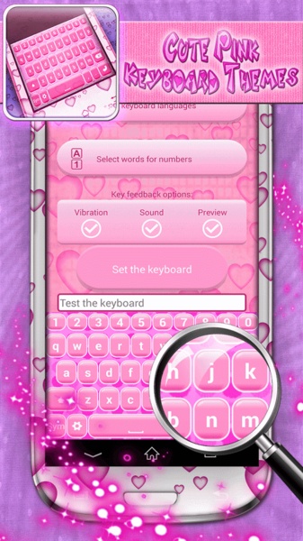 Cute Pink Keyboard Themes - Preview 2