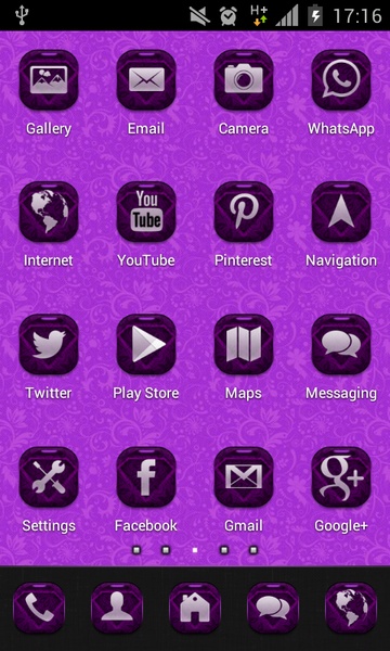 Purple Diamonds GO Launcher Theme - Preview 7