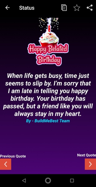 Belated Birthday Wishes, Best Greeting Card Quotes - Preview 3