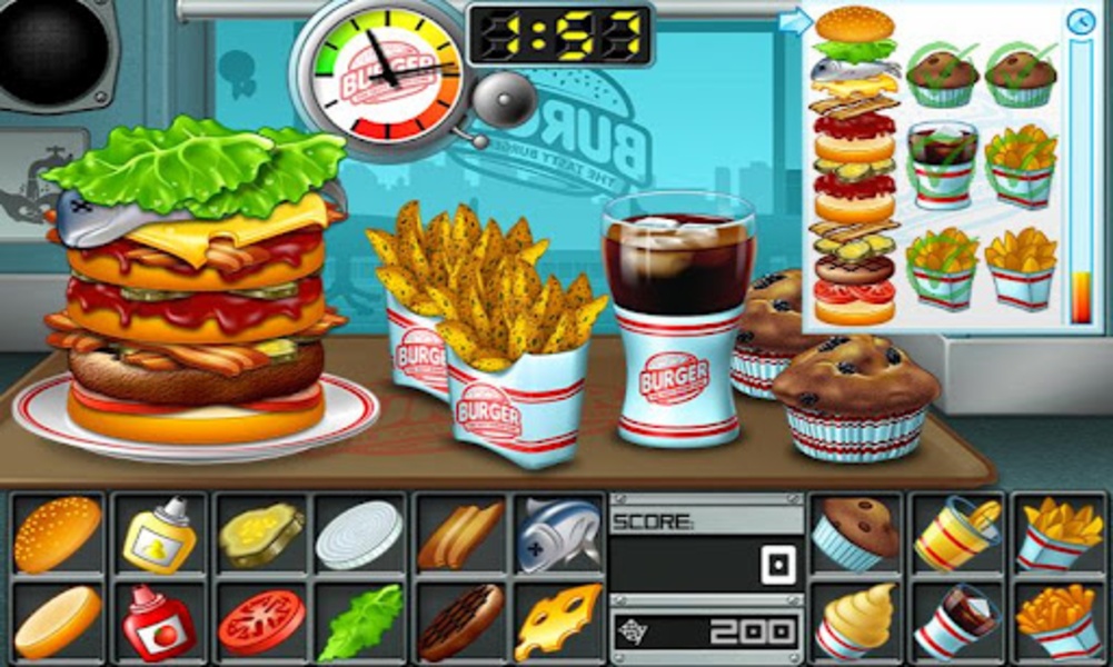 Pegue o efeito de texto de hambúrguer com o conceito de jogos