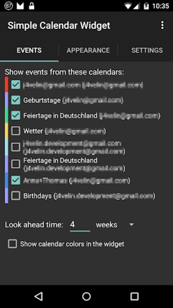 Simple Calendar Widget - Preview 4