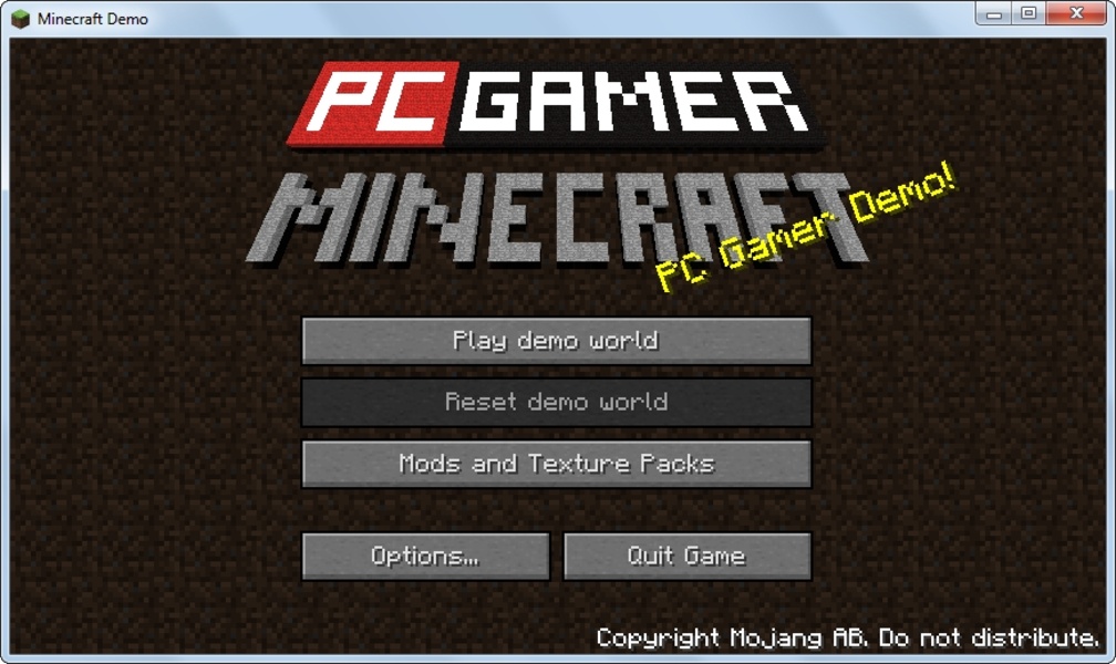Download the Minecraft demo