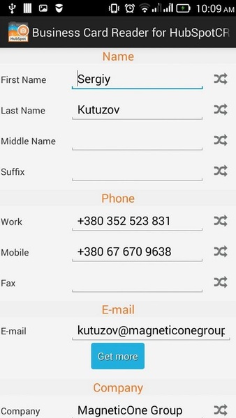 Business Card Reader for HubSpot CRM - Preview 2