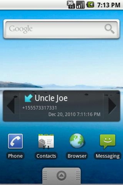 Recent Calls Widget - Preview 2