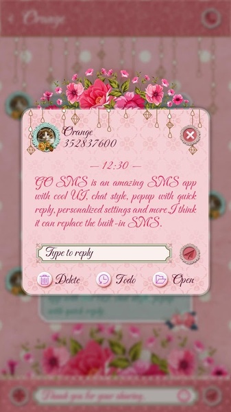 GO SMS PRO SWEET THEME - Preview 2