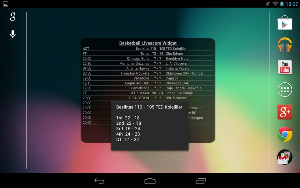 Basketball Livescore Widget - Preview 5