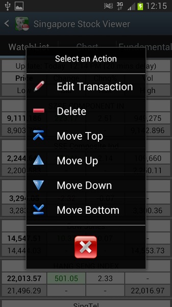 Singapore Stock Viewer - Preview 2