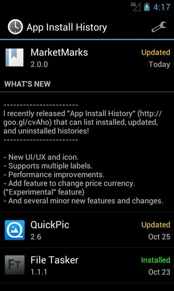 App Install History - Preview 7