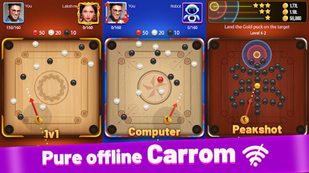 Carrom Lite-Board Offline Game - Preview 6