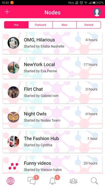 Nodes: Social Chat Messenger - Preview 6