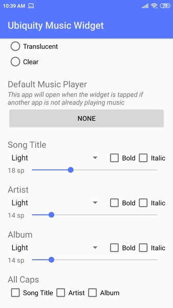 Ubiquity Music Widget - Preview 4