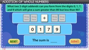 Addition of Whole Numbers screenshot 2