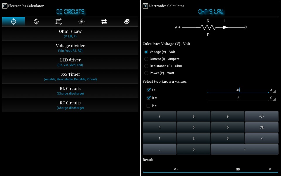 Electronics Calculator - Preview 5