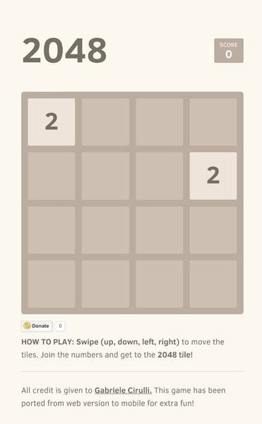 2048 by Gabriele Cirulli on the App Store