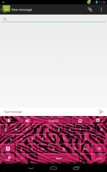 GO Keyboard Pink Zebra Theme - Preview 4