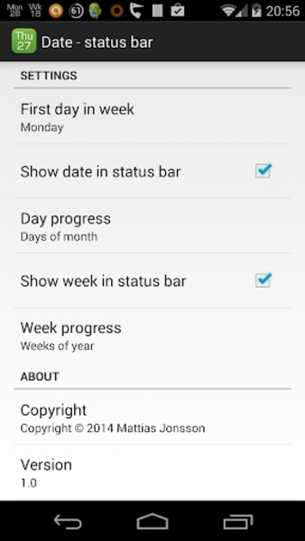 Date - status bar - Preview 3