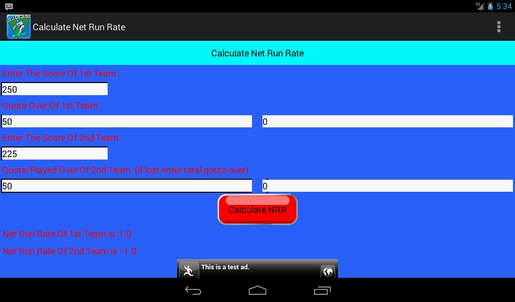 Calculate Net Run Rate - Preview 1