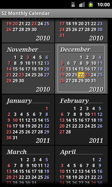S2 Calendar Widget - Preview 1