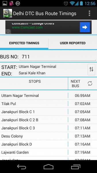 Delhi DTC Bus Route Timings - Preview 1