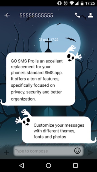 GO SMS Pro Ghost Theme - Preview 5