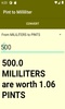 Pint to Milliliter converter screenshot 1