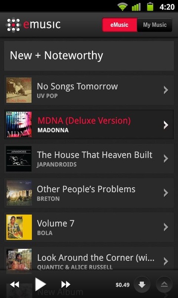 eMusic - Preview 2