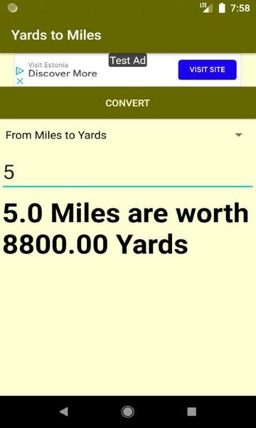 Yards to Miles Converter - Preview 2