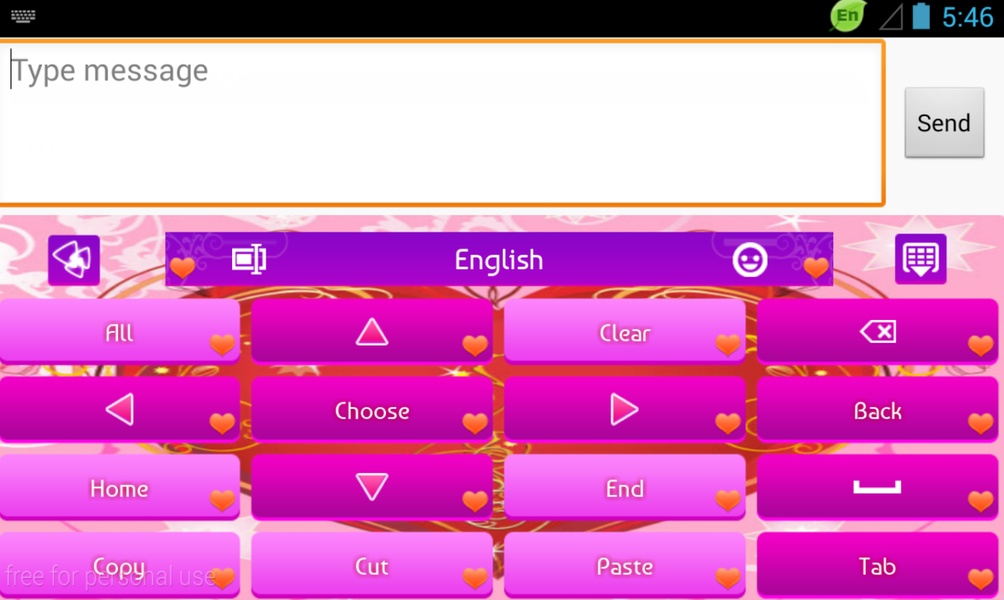 GO Keyboard Purple Heart Theme - Preview 3