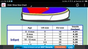 Shoes and Sneakers Size Chart screenshot 1