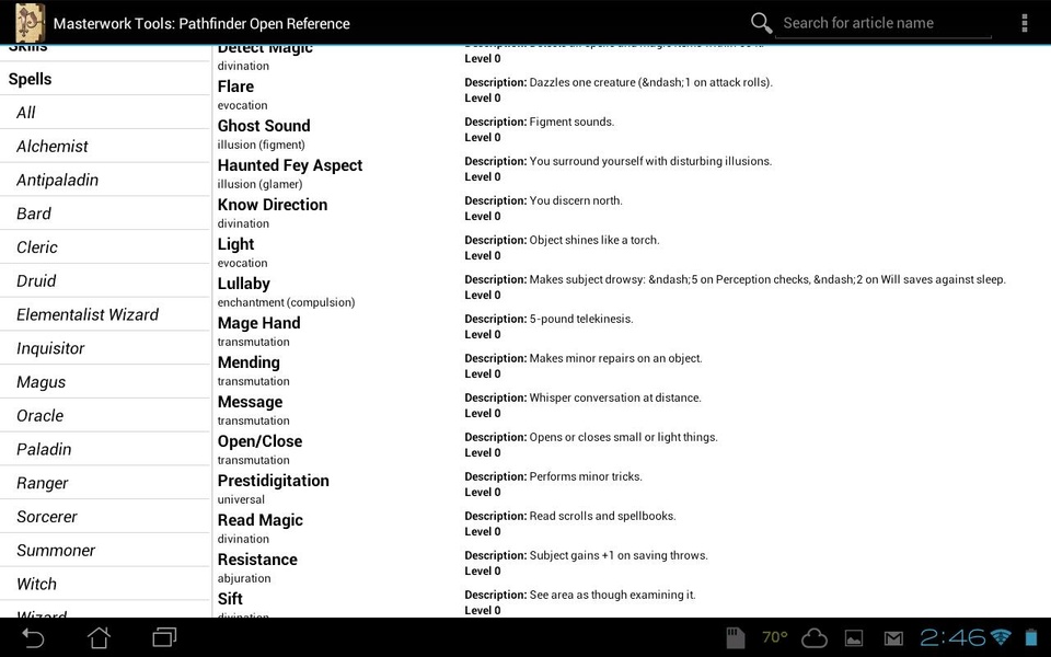 Masterwork Tools: Pathfinder Open Reference - Preview 3