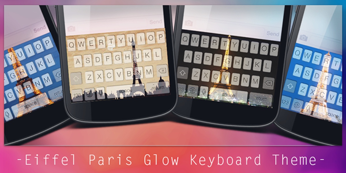 Eiffel Paris Glow Keyboard Theme - Preview 2