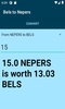 Bels to Nepers converter screenshot 1