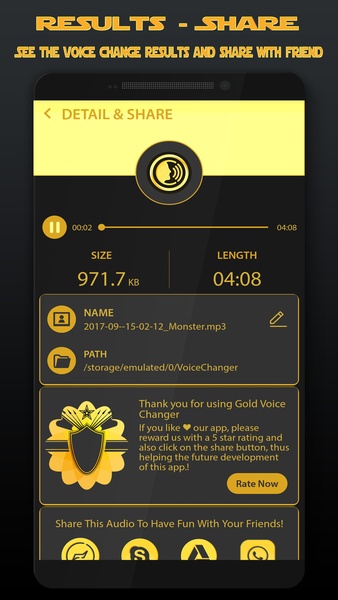 Gold Voice Changer & Voice Recorder - Preview 2