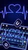 Neon Blue Heartbeat Keyboard T screenshot 4