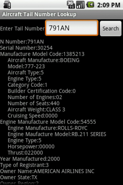 Aircraft Lookup - Preview 2