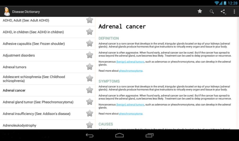 Diseases Dictionary (Free) - Preview 2