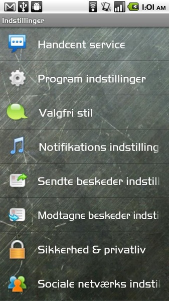 Handcent SMS Danish Language Pack - Preview 1