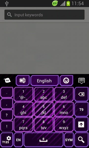 GO Keyboard Themes Purple Neon - Preview 1