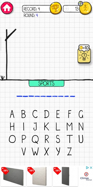 Hangman 2 - word game. Addictive quiz with words guessing