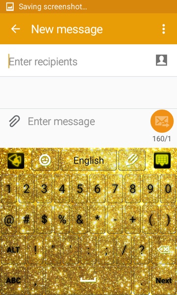GO Keyboard Gold Shine theme - Preview 4
