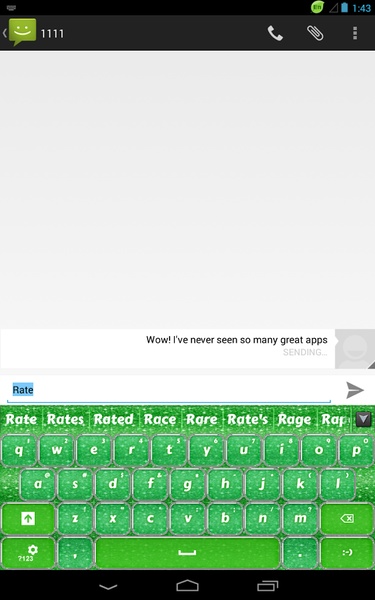 GO Keyboard Green Glitter Theme - Preview 1